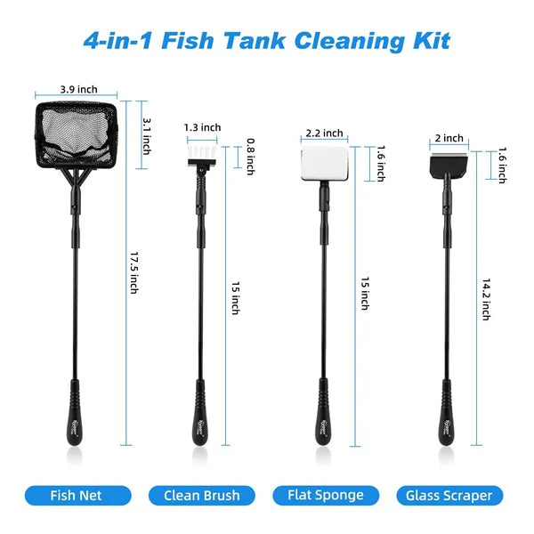 Hygger 4-in-1 Mini Aquarium Cleaning Tool Kit