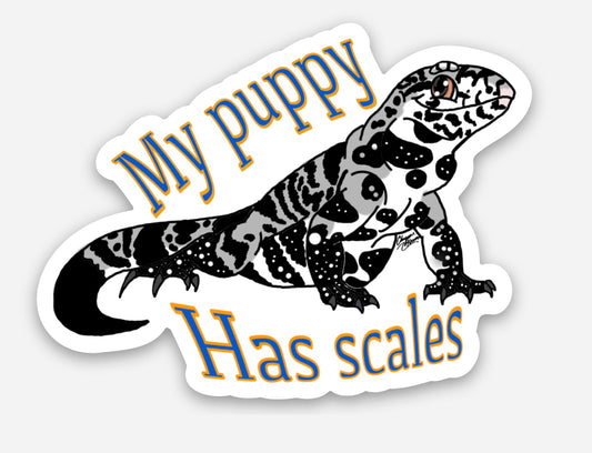 My Puppy Has Scales Sticker