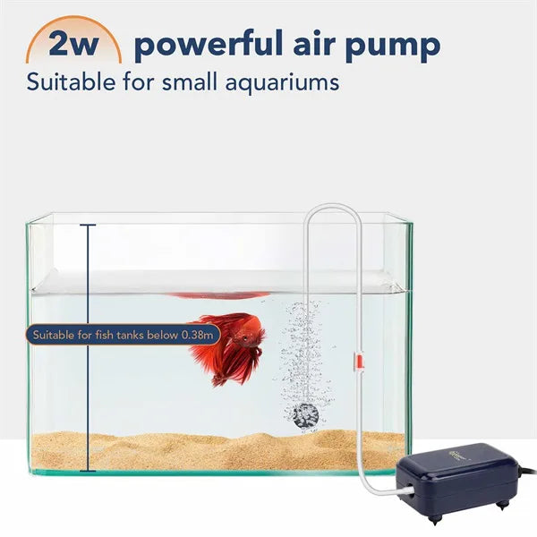 Hygger Adjustable Ultra Silent Aquarium Air Pump with 1/2 Air Outlets