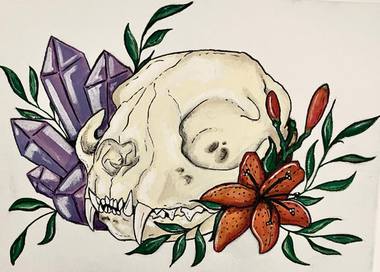 Cat Skull Art Print