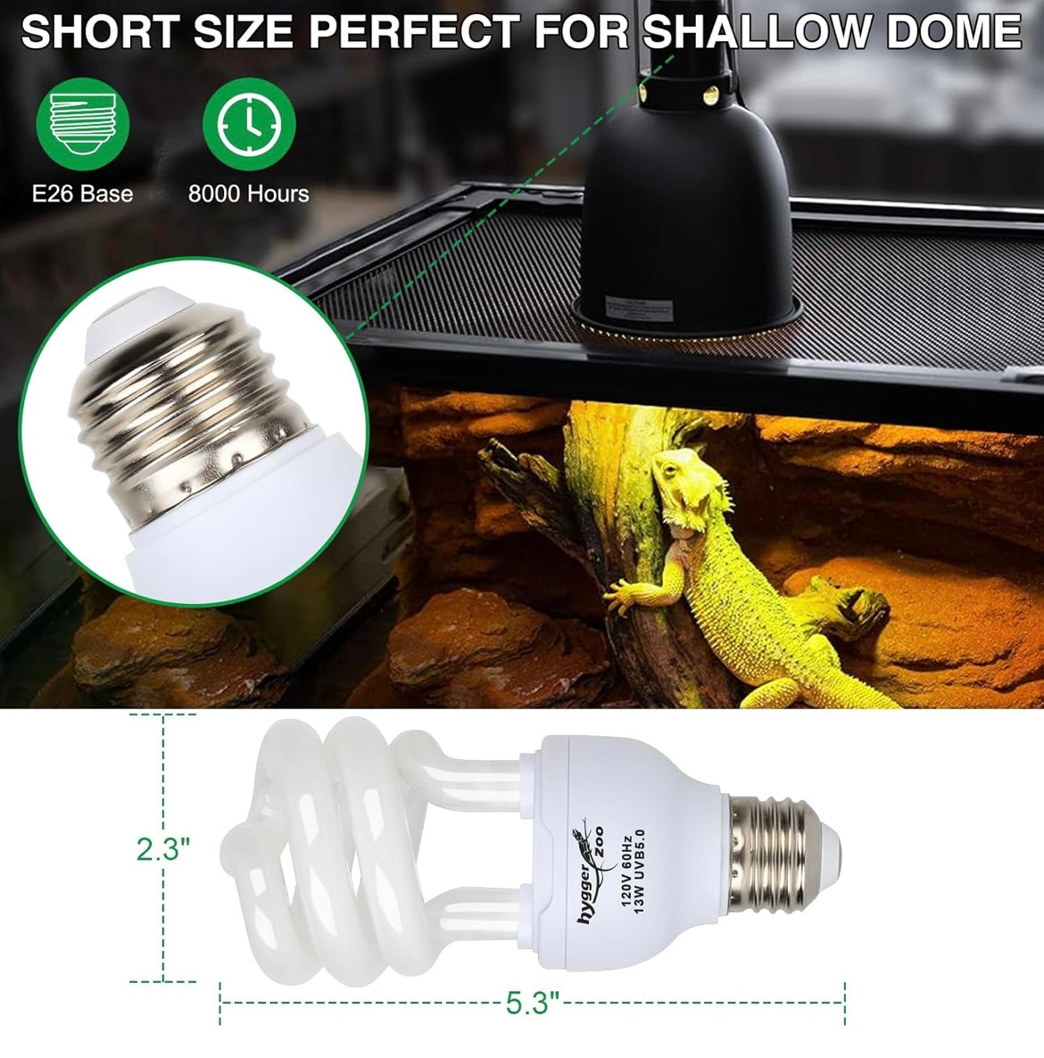 Hygger Zoo UVB Threaded Fluorescent Light 13w-5.0