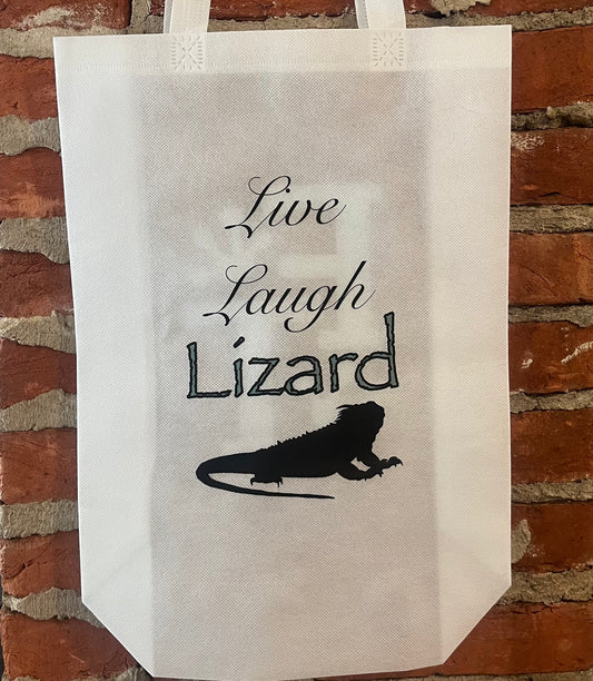 FrogTown “Live, Laugh, Lizard” Shopping Tote Bag