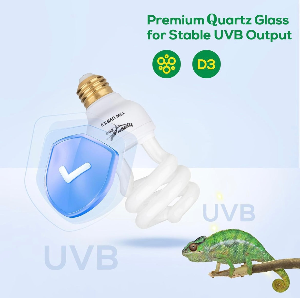 Hygger Zoo Zoo 5.0 UVA/UVB Reptile Light Bulb